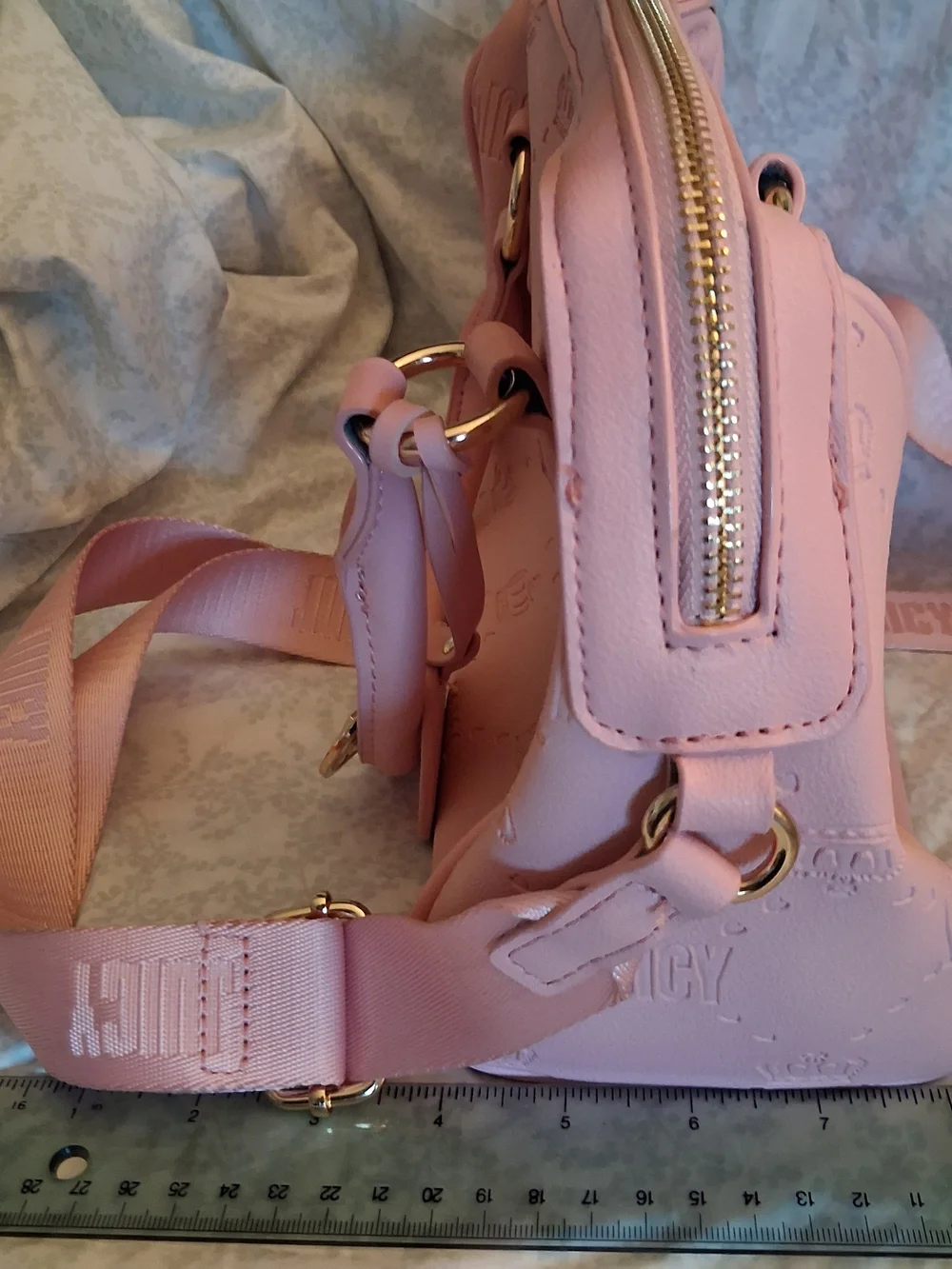 Juicy Couture Debossed Logo Crown Speedy Satchel Pink